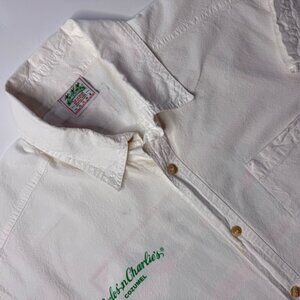 Vintage Carlos' n Charlie's Shirt Adult S White Button Up 80s Cotton